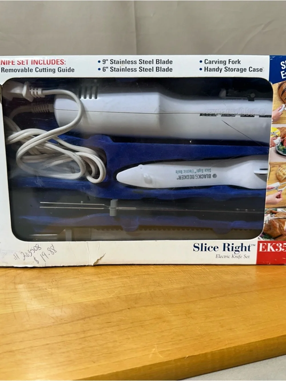 Black & Decker White Electric Knife Set with Storage Case